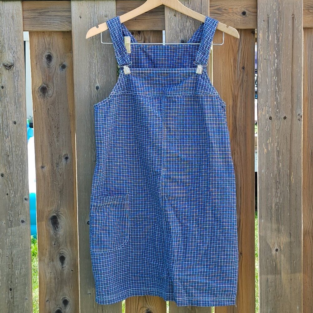 ADORABLE RETRO Romper Dress CHECK Smock Dress Women's Size Medium 725 Originals